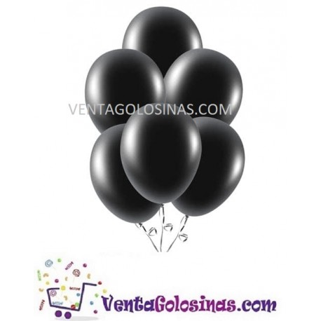 GLOBOS NEGROS 12 UDS FESTIVAL