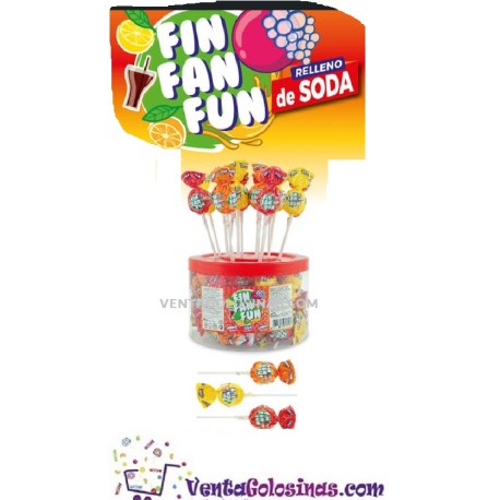 MEGA CHUPA RELLENO SODA FIN FAN FUN 45 UDS CERDAN